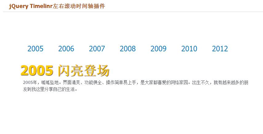 Timelinr左右滚动时间轴-jQuery插件-易站站长网