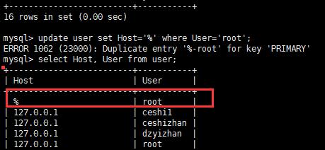 mysql命令报错：ERROR 1062 (23000): Duplicate entry '%-root' for key 'PRIMARY 解决办法-易站站长网