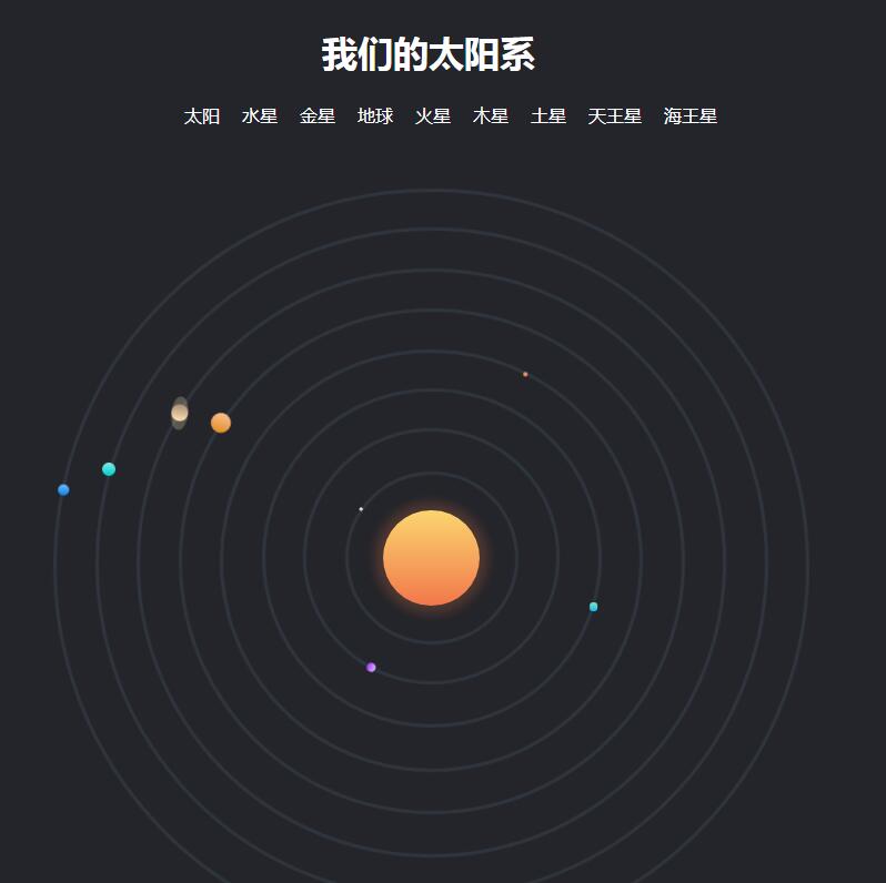 jQuery太阳星系轨道行星运行动画特效源码-易站站长网