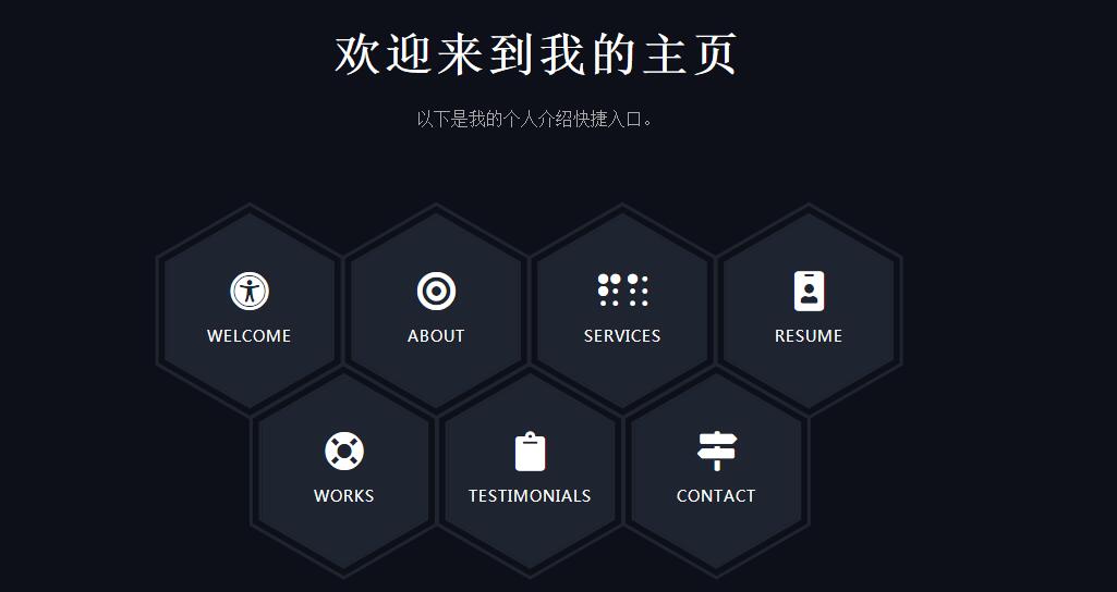 css3+bootstrap蜂窝式图标导航菜单源码-易站站长网
