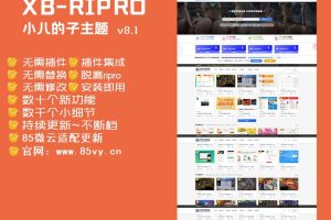 日主题ripro子主题小八子主题v8.1破解版源码-易站站长网