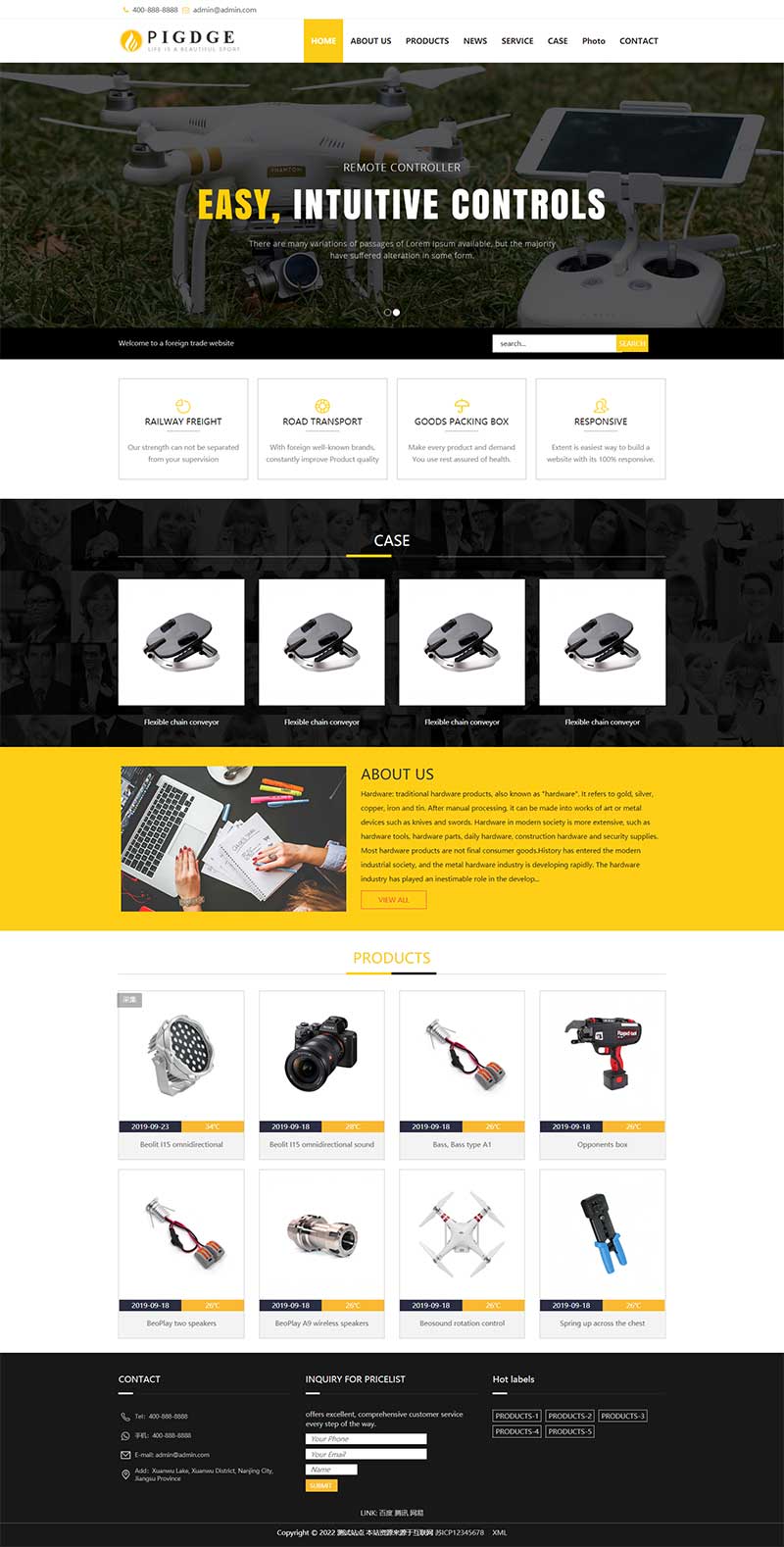 图片[1]-响应式HTML5五金电子产品外贸网站pbootcms模板源码-易站站长网