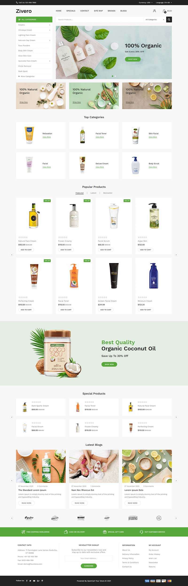 小清新设计html沐浴露洗护用品商城网页模板源码-易站站长网