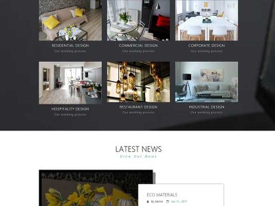 简洁干净的装修设计公司网站html模板源码-易站站长网