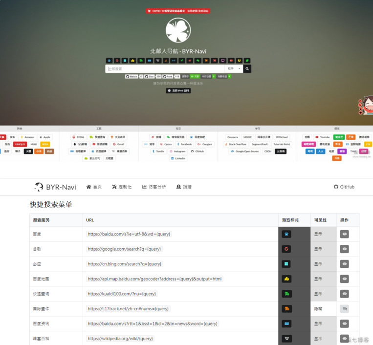 好看有个性的轻量级可配置网站导航源码-易站站长网