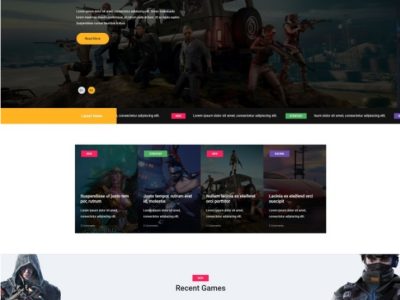 网游手游公司网站html5模板源码-易站站长网