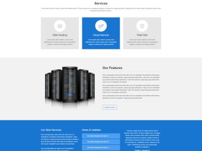 简约蓝色主机云服务商企业网站HTML5模板源码-易站站长网