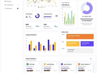 简约的项目管理后台管理HTML模板源码-易站站长网