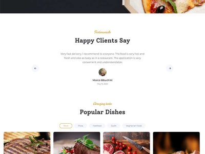 美味西式餐饮美食网站html5模板源码-易站站长网