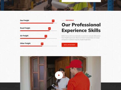 红色的物流快递公司网站HTML模板源码-易站站长网