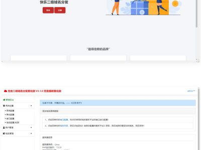 快乐二级域名分发系统美化版v1.7源码-易站站长网