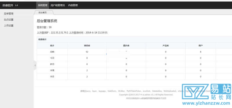 [PHP]思睿后台管理sradmin源码v1.0.1-易站站长网