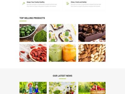 有机果蔬食品商城响应式前端静态html网站模板源码-易站站长网