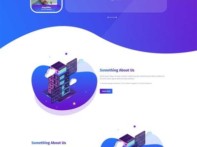 蓝色风格域名服务器托管服务公司html网站模板源码-易站站长网