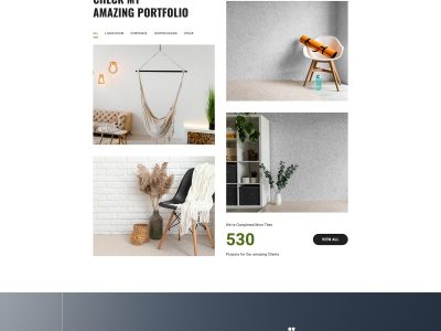 室内设计师个人作品简历html5模板网站源码-易站站长网