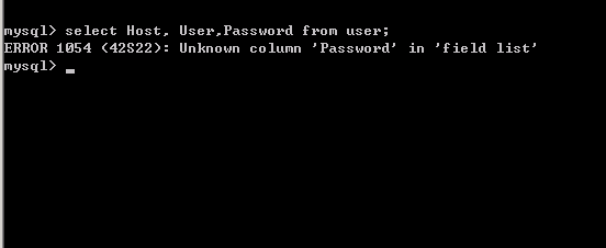 mysql报错：ERROR 1054 (42S22): Unknown column 'password' in 'field list'-易站站长网