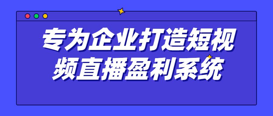 专为企业打造短视频直播盈利系统-易站站长网