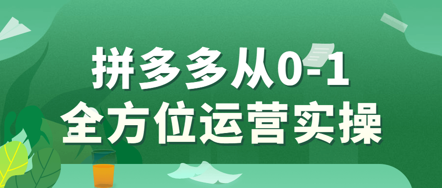 拼多多从0-1全方位运营实操课程-易站站长网