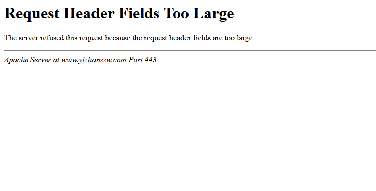 网站报错：Request Header Fields Too Large-易站站长网