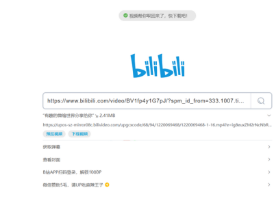 BilibiliDown免费极简B站视频解析提取工具源码-易站站长网