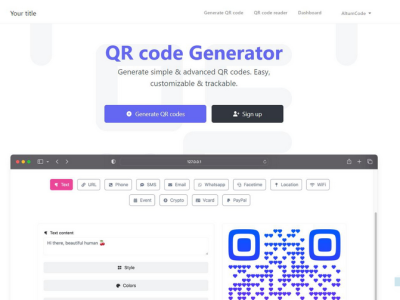 最强国外二维码生成工具源码-URL缩短链接网站源码-易站站长网