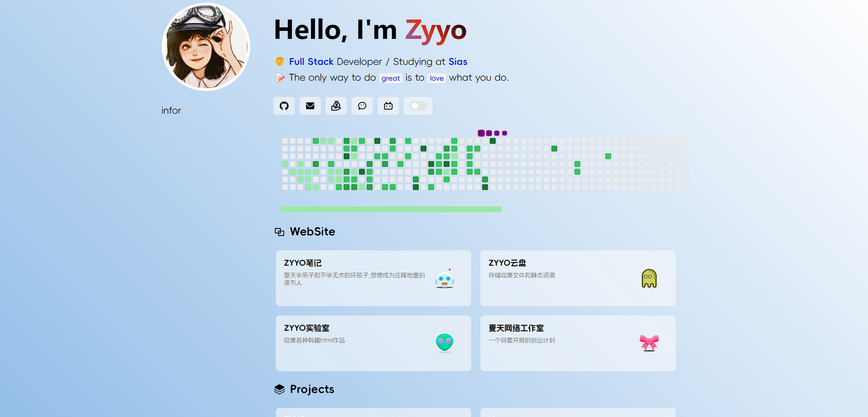 ZYYO主页1.0多样式的简约低调个人主页源码-易站站长网